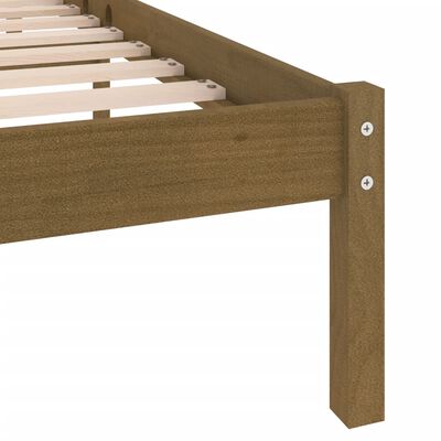 vidaXL Bed Frame without Mattress Honey Brown Solid Wood 120x200 cm