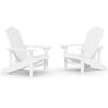 vidaXL Garden Adirondack Chairs 2 pcs HDPE White