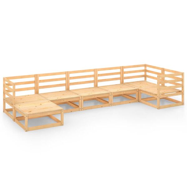 vidaXL 7 Piece Garden Lounge Set Solid Pinewood
