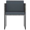 vidaXL 9 Piece Garden Dining Set with Cushions Poly Rattan Grey