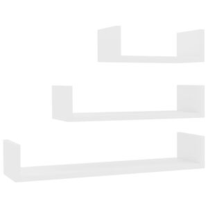 vidaXL Shelf | Set of 3 | White | Engineered wood | Small, medium, large