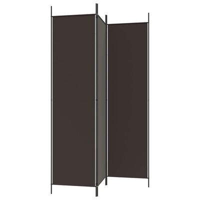 vidaXL 3-Panel Room Divider Brown 150x200 cm Fabric