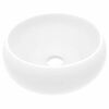 vidaXL Luxury Wash Basin Round Matt White 40x15 cm Ceramic