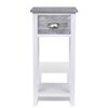 vidaXL Nightstand with 1 Drawer Grey and White