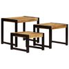 vidaXL Nesting Tables 3 pcs Solid Mango Wood