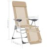 vidaXL Folding Camping Chairs 2 pcs with Footrest Cream Aluminium