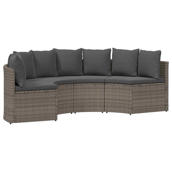 vidaXL 2 Piece Garden Sofa Set with Cushions Poly Rattan Grey