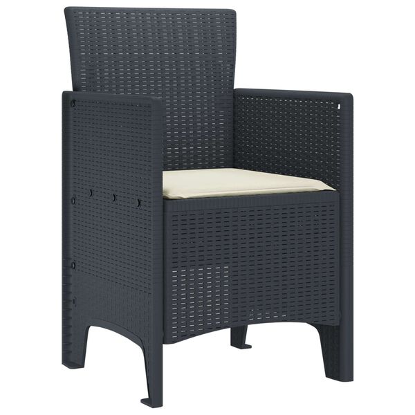 vidaXL Garden Chair 4 pcs Anthracite 53 x 49 x 85 cm PP