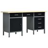 vidaXL Workbench Black 160x60x85 cm Steel