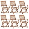 vidaXL Folding Chairs 6 pcs Solid Acacia Wood