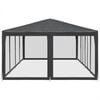 vidaXL Party Tent with 12 Mesh Sidewalls Anthracite 8x4 m HDPE