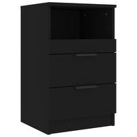 vidaXL Bedside Cabinet Black Engineered Wood