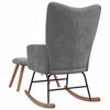 vidaXL Rocking Chair with a Stool Dark Grey Velvet