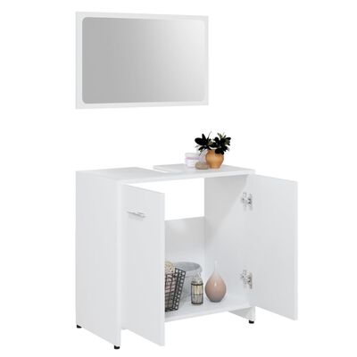 vidaXL Bathroom Furniture Set White Engineered Wood