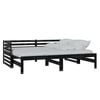 vidaXL Pull-out Day Bed without Mattress Black 2x(90x200)cm