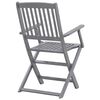 vidaXL Folding Outdoor Chairs 4 pcs Solid Acacia Wood