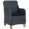 vidaXL Garden Chairs with Cushions 2 pcs Poly Rattan Dark Grey