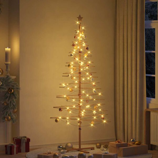 vidaXL Wooden Christmas Tree with Stand Brown 210 cm Bamboo