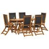 vidaXL 7 Piece Outdoor Dining Set Solid Acacia Wood