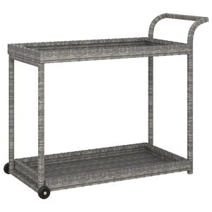 vidaXL Bar Cart Grey 100x45x83 cm Poly Rattan