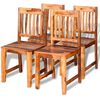 vidaXL Dining Chairs 4 pcs Solid Acacia Wood