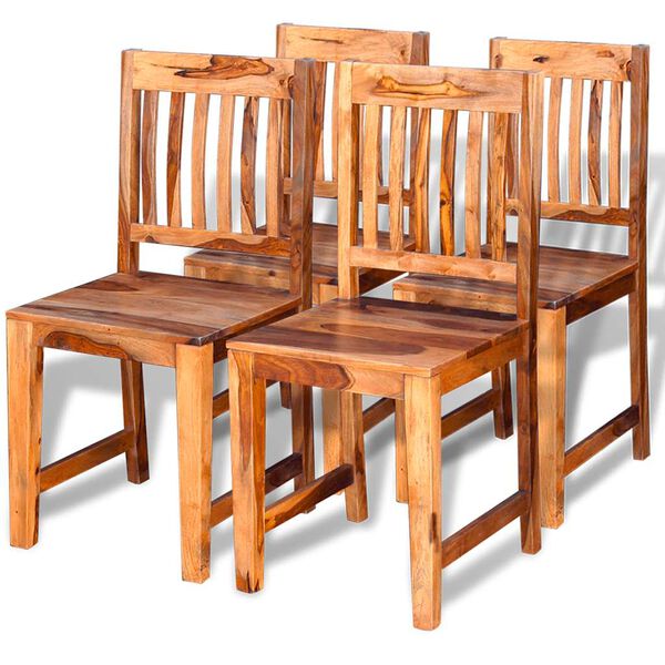vidaXL Dining Chairs 4 pcs Solid Acacia Wood