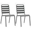 vidaXL 3 Piece Bistro Set Steel Dark Grey