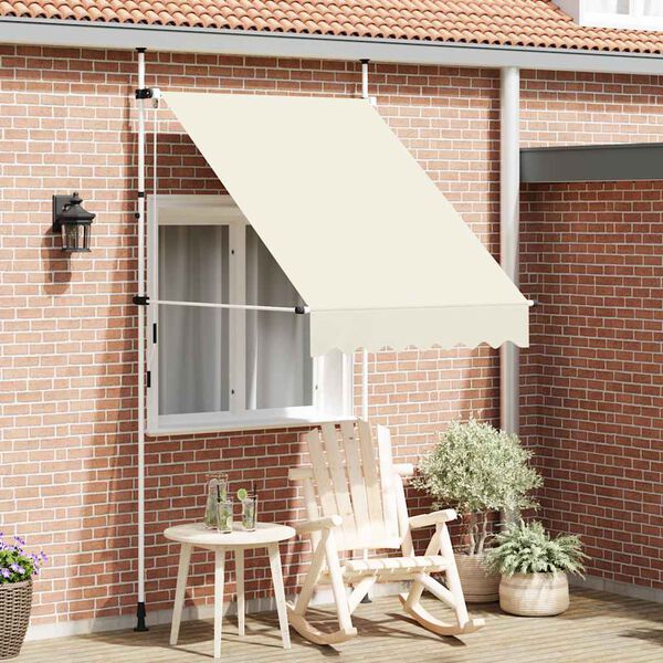 vidaXL Manual Retractable Awning 150 cm Cream