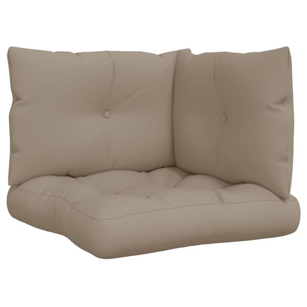 vidaXL Pallet Cushions 3 pcs Taupe Fabric