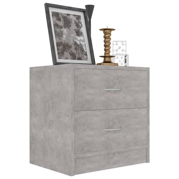 vidaXL Bedside Cabinets 2 pcs Concrete Grey 40x30x40 cm Engineered Wood