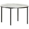 vidaXL Coffee Table White and Black &Oslash;65 cm Real Solid Marble