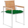 vidaXL Garden Chairs with Cushions 2 pcs Solid Teak Wood and Steel
