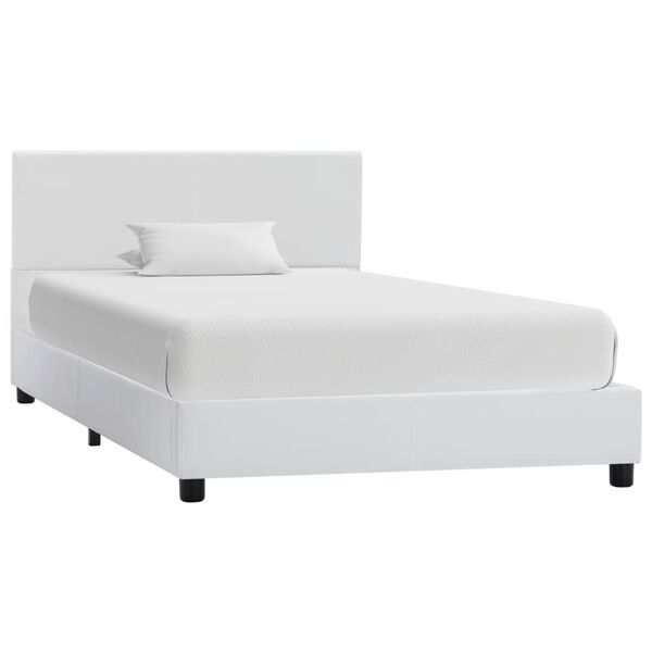 vidaXL Bed Frame without Mattress White Faux Leather 100x200 cm
