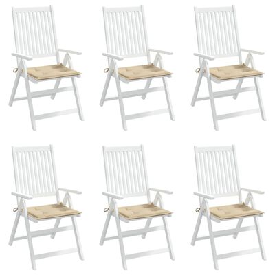 vidaXL Garden Chair Cushions 6 pcs Beige 50x50x3 cm Oxford Fabric