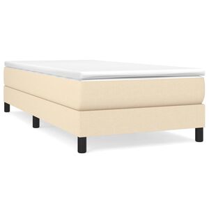 vidaXL Box Spring Bed Frame Cream 90x200 cm Fabric