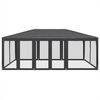 vidaXL Party Tent with 10 Mesh Sidewalls Anthracite 6x4 m HDPE