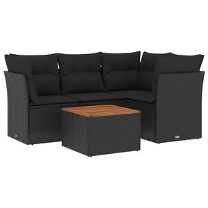 vidaXL Garden Sofa Set | Black