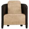 vidaXL Armchair Tan and Black Real Leather
