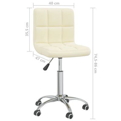 vidaXL Swivel Dining Chair Cream Fabric