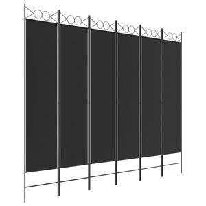 vidaXL 6-Panel Room Divider Black 240x200 cm Fabric