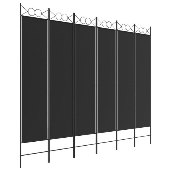 vidaXL 6-Panel Room Divider Black 240x200 cm Fabric