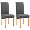 vidaXL Dining Chairs 2 pcs Grey Fabric