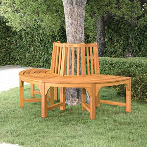 vidaXL Half Round Tree Bench &Atilde;&tilde;160 cm Solid Wood Eucalyptus