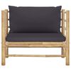 vidaXL 5 Piece Garden Lounge Set with Dark Grey Cushions Bamboo