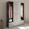 vidaXL Modular Cabinet 18 Compartments Black and White 37x146x180.5 cm