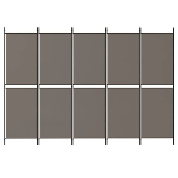 vidaXL 5-Panel Room Divider Anthracite 250x200 cm Fabric