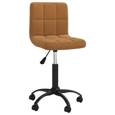 vidaXL Swivel Office Chair Brown Velvet