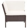 vidaXL 6 Piece Garden Lounge Set with Cushions Poly Rattan Brown