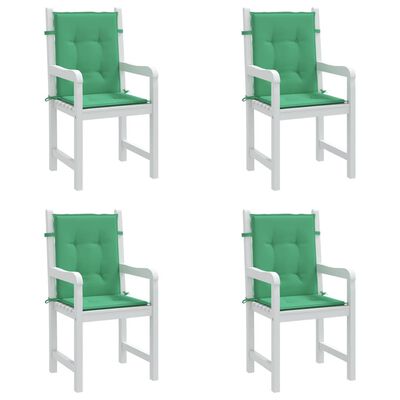 vidaXL Garden Lowback Chair Cushions 4 pcs Green 100x50x3 cm Oxford Fabric