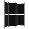 vidaXL 4-Panel Room Divider Black 200x180 cm Fabric